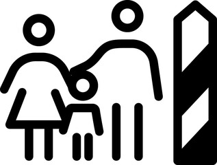 Immigration, refugees  line icon