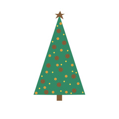 christmas tree illustration. Template for a postcard and for printing on goods, on clothes and paper.
