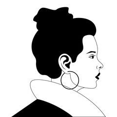 minimalistic design silhouette of a girl and a transparent background