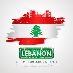 Lebanon Independence day greeting card Template