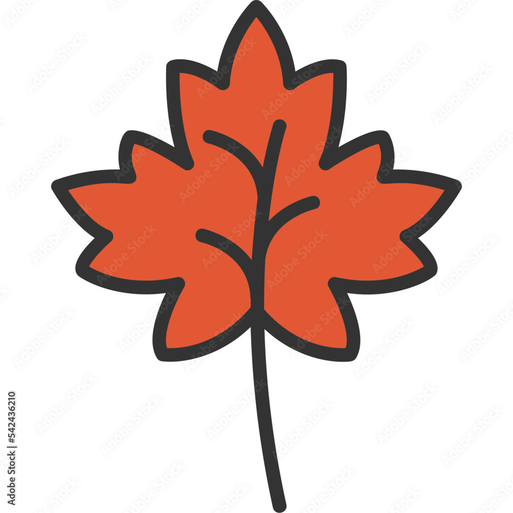 Sticker autumn leaves icon