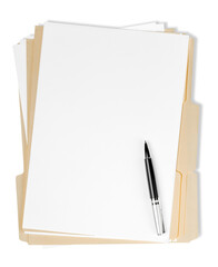 File Folders with White Pages