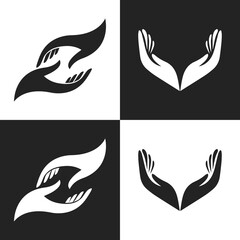 Collection of handshake sillhouette vector. Pack of outline hand vector