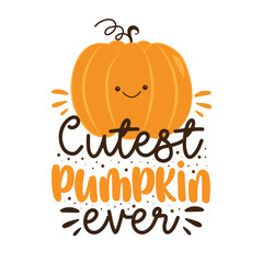 Cutest pumpkin ever - cute pumpkin face. Good for greeting card, T shirt print, baby clothes, label, and other decoartion.