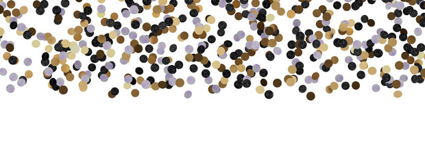 Gold confetti background, isolated on transparent background