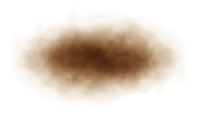 Sand cloud, sandstorm, dirty dust or brown smoke. Heavy thick smog effect. Realistic vector illustration