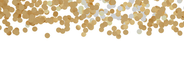 Gold confetti background, isolated on transparent background