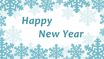 Naklejka na ściany i meble Background with blue snowflakes happy new year