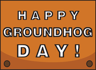 Happy Groundhog Day Cartoon Colored Clipart