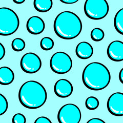 hand drawn water bubble seamless pattern