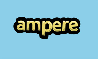 AMPERE writing vector design on a blue background