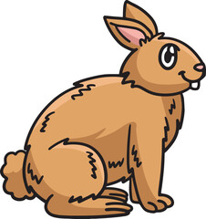 Standing Rabbit Cartoon Colored Clipart 