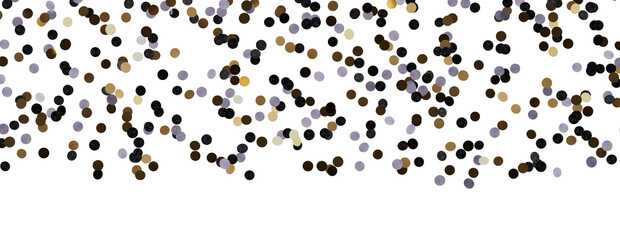 Golden serpentine confetti on transparent background. luxury isolated