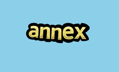 ANNEX writing vector design on a blue background - obrazy, fototapety, plakaty