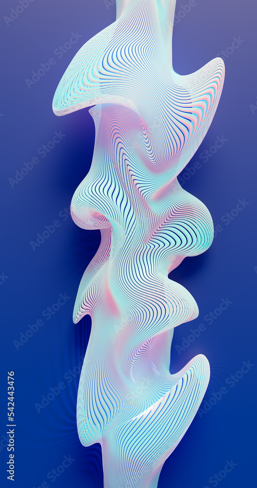 Aufkleber 3d rendering. abstract image of distorted lines. background for your design.