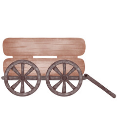 Fototapeta premium Christmas-Rickshaw watercolor