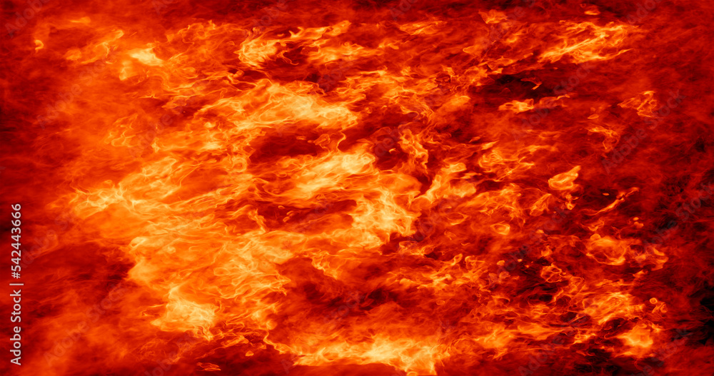 Poster 3d rendering. texture of flame or high temperature fire.