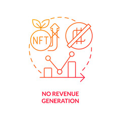 No revenue generation red gradient concept icon. Dangerous money investment. NFT disadvantage abstract idea thin line illustration. Isolated outline drawing. Myriad Pro-Bold font used