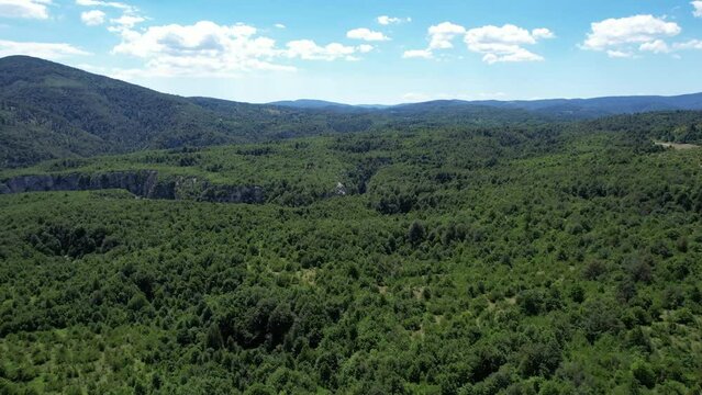 Drone flight over the Lazar's canyon, East Serbia