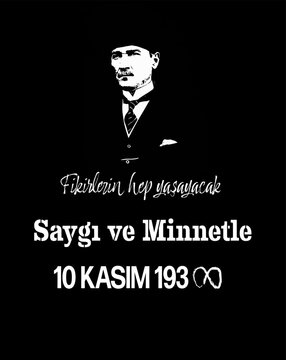 10 Kasım 1938 Mustafa Kemal Atatürk Death Day concept idea vertical vector. Text translate: 10 November 1938 with respect and gratitude. Design for social media post, website banner, poster, brochure.