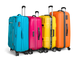 Luggage consisting of large suitcases isolated on white