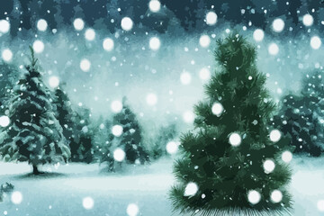 merry christmas text with winter season holiday, background