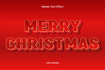 Merry Christmas vector 3d text effect style 