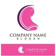 Simple headscarf logo icon vector