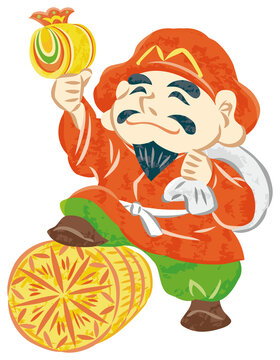 七福神 大黒天 イラスト Stock Illustration | Adobe Stock