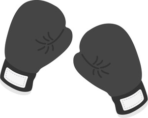黒色のボクシンググローブのイラスト