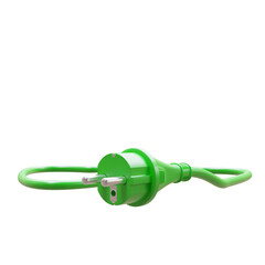 Green energy plug isolated transparent background, PNG