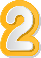 Naklejka premium colorful paper alphabet numbers, two, 2