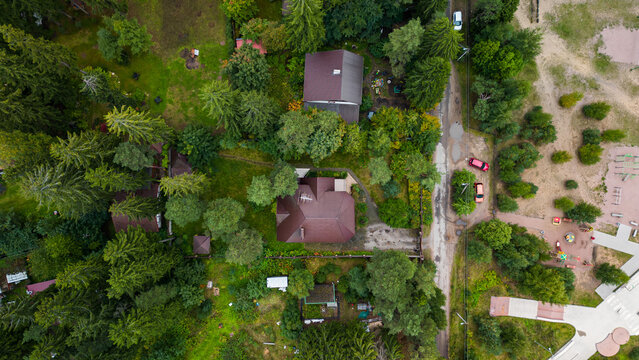 Photo of a country house from a drone
