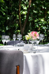 Dining table in nature