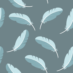 Bird feather seamless pattern design 