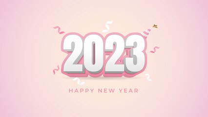Fototapeta na wymiar 2023 Happy new year celebration greeting background