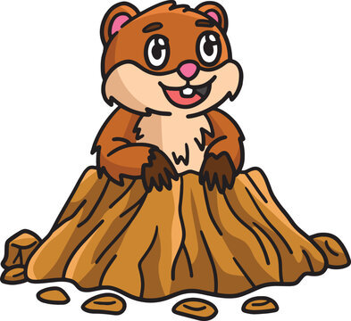 recommend clip art: Groundhog Girl Cartoon Colored Clipart 