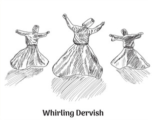 Obraz premium whirling dervish, Semazen, sufi, sufism, sufi dance, sufi whirling, dervis, mevlana, ramadan, ramadan kareem, ramazan, islamic, muslim, dervishes 