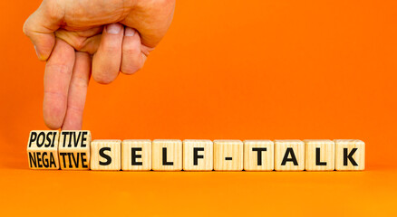 Positive or negative self-talk symbol. Concept words Positive self-talk and Negative self-talk on...