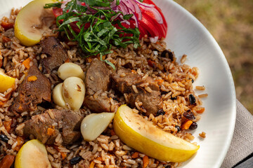 Pilaf with lamb