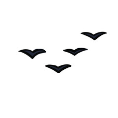 cartoon flock of birds flying away check mark vector