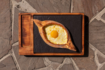 Adjarian khachapuri with yolk