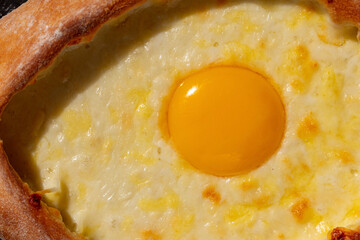 Adjarian khachapuri with yolk