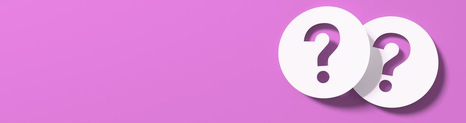 Question mark in front of a red color wall background. Business support concept - 3D Rendering.