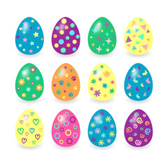 Colored Easter eggs isolated PNG