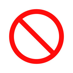 Stop prohibition red circle symbol isolated PNG