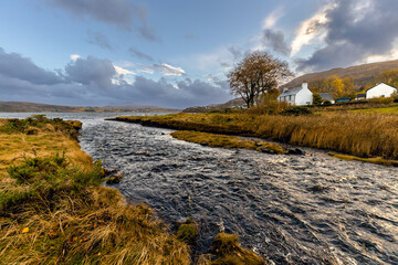 Water stream in Portree after heavy rainfall