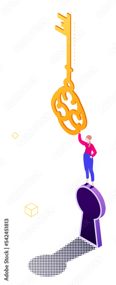 Poster problem solving - modern isometric banner