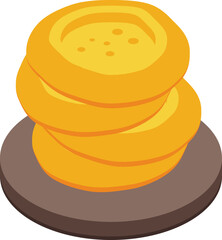 Cheese bakery icon isometric vector. Food rice. Bread menu
