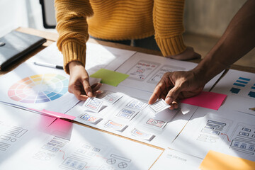 ux Graphic designer creative sketch planning application process development prototype wireframe...